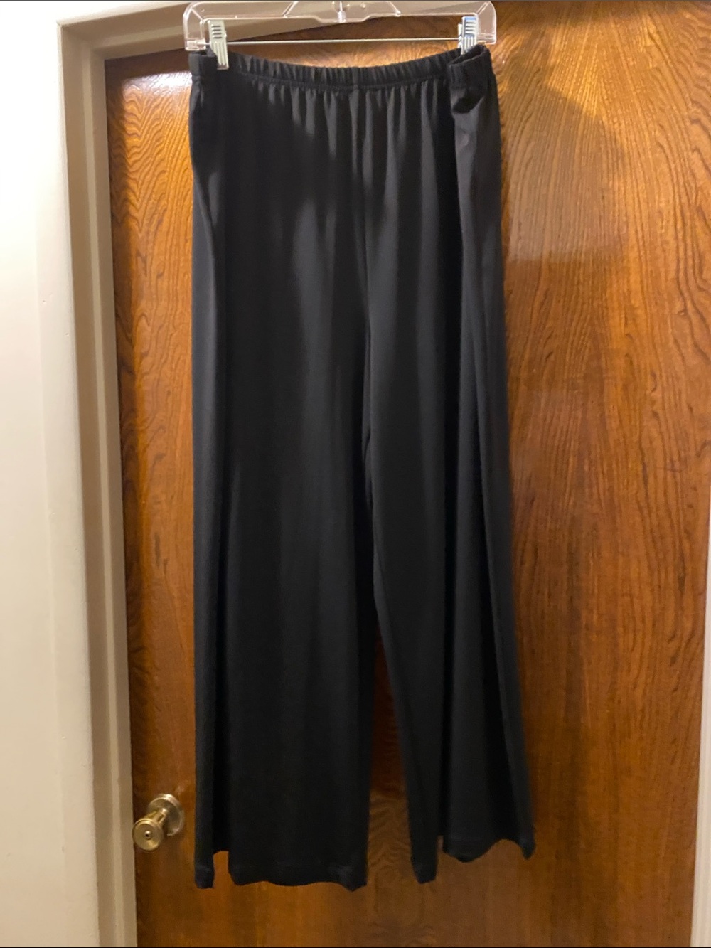 Bob Mackie Black Wide-Leg Pull-On Pants